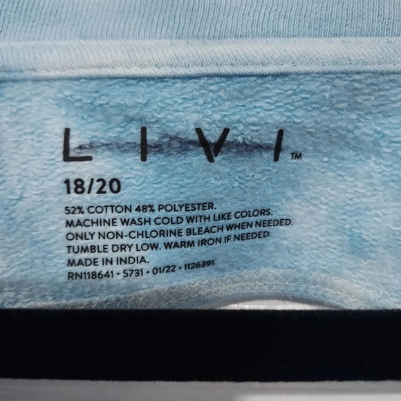 NWOT LIVI Lane Bryant Tie Dye French Terry Short Sleeve Sweatshirt Size 18/20 2X - Picture 2 of 9
